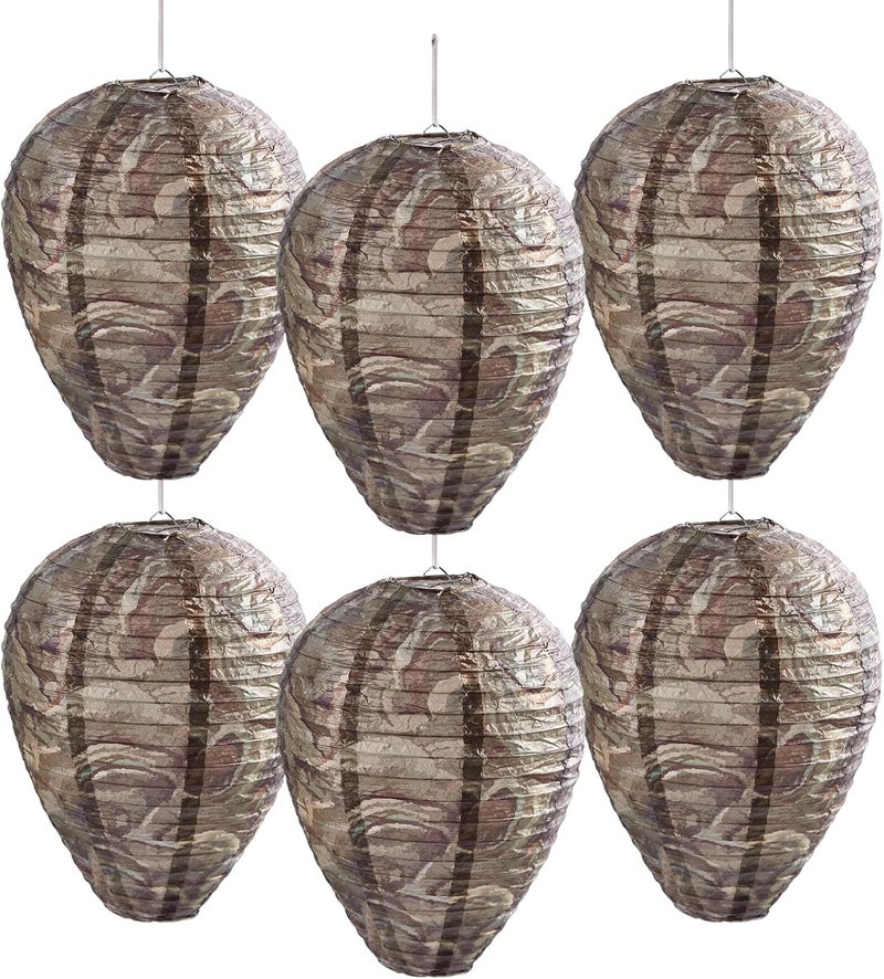 htiepf 6 Pack Hanging Paper Fake Wasp Nests for Home (Deep Teal) - Image 1